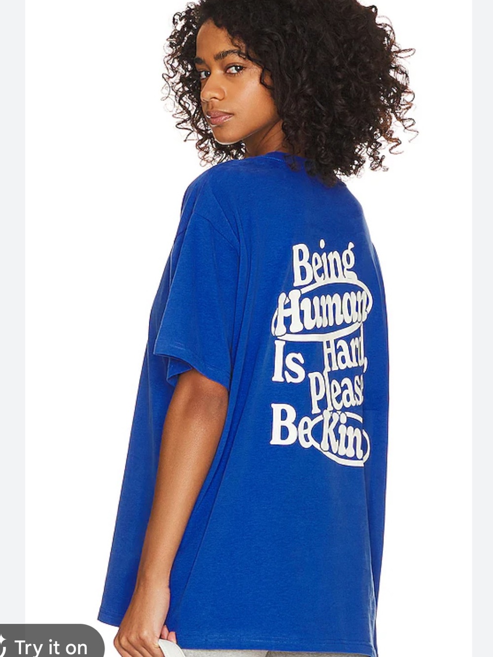 The Mayfair Group Be Kind Oversized Tee in Azure / Size XXL